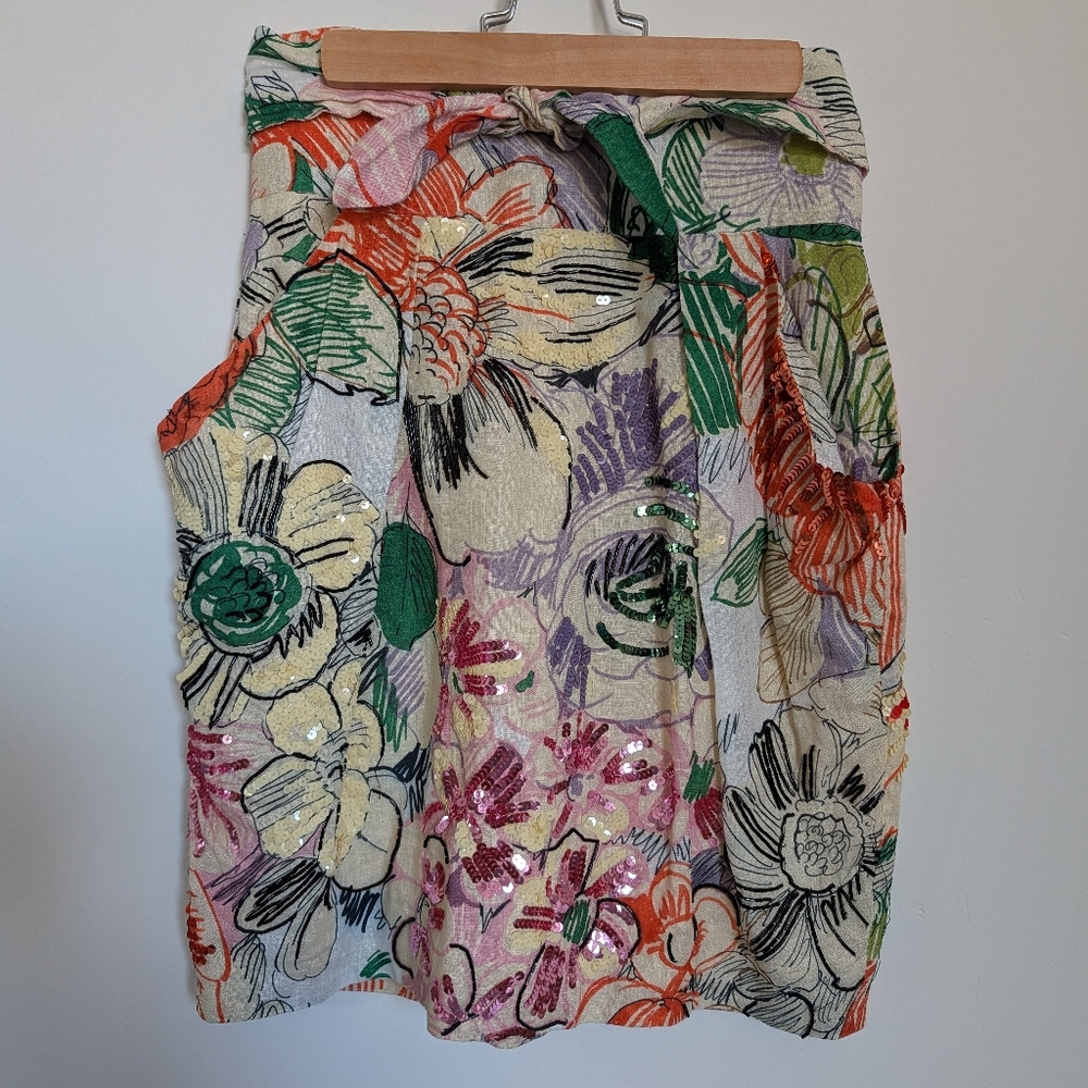 Stella McCartney Multicolor Floral Sequin Mini Skirt